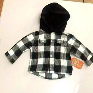 NWT HOODED FLANNEL SHIRT CHILD 12 MONTHS